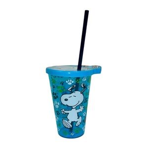 Blue Snoopy Tumbler with Straw
